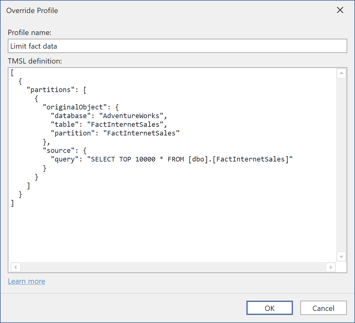 Override Profile Editor